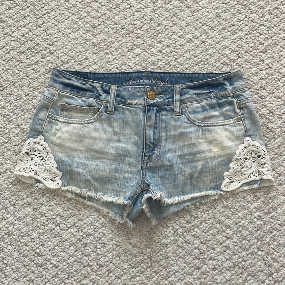 American Eagle Light Blue Jean Shorts